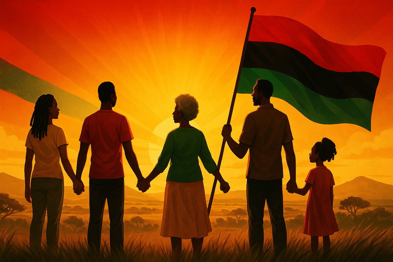 Community with Pan-African flag