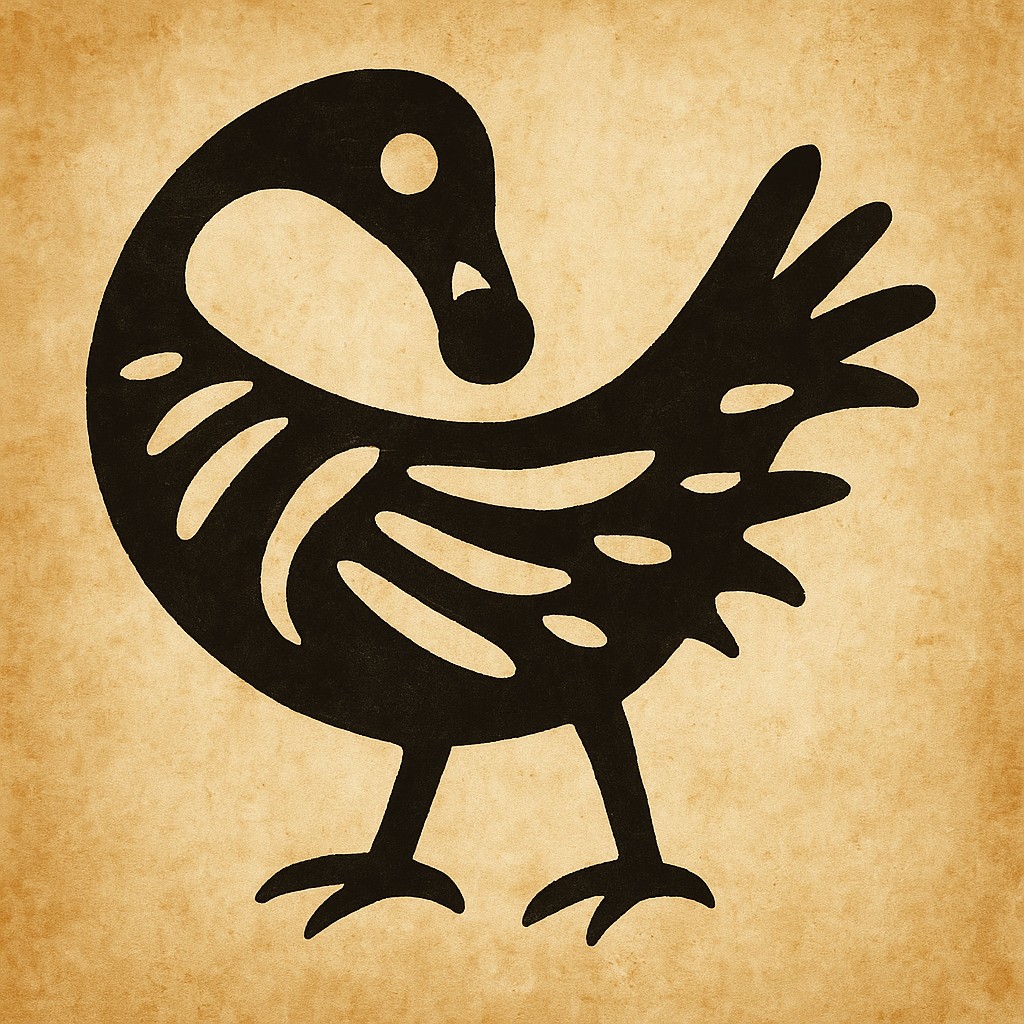 Adinkra Sankofa symbol on parchment