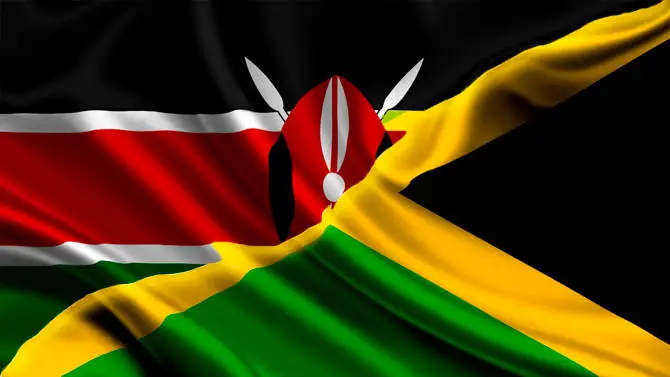 Kenya and Jamaica flags